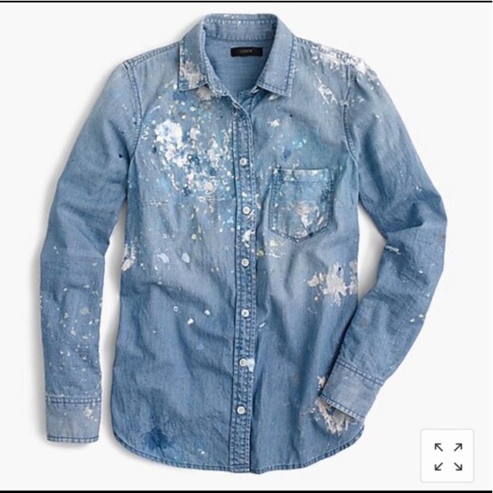 Women’s J.Crew Paint Splattered Chambray Shirt